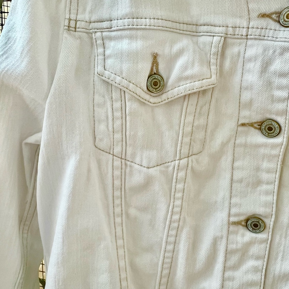 Calvin Klein White Denim Jacket L - Picture 3 of 7